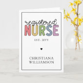 Carte Nom personnalisé Infirmière inscrite infirmière in (Fleur jaune)