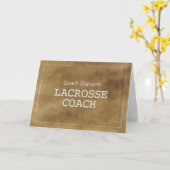 Carte Nom personnalisé Lacrosse Coach Merci Définition (Fleur jaune)
