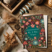 Carte Nom personnalisé Mariage Joli Champignons Élégant