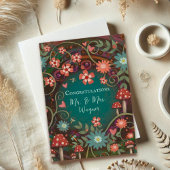 Carte Nom personnalisé Mariage Joli Champignons Élégant