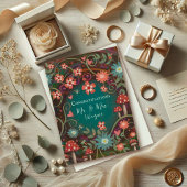 Carte Nom personnalisé Mariage Joli Champignons Élégant