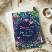 Carte Nom personnalisé Mariage moderne violet élégant