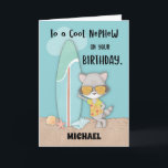 Carte Nom personnalisé Nephew Birthday Beach Funny Racco<br><div class="desc">Bientôt, ce sera l’anniversaire d’un neveu le plus cher. Quel que soit son âge, il appréciera sûrement de recevoir cette carte de plaisir pour sa journée spéciale. Faites-vous une copie maintenant pour lui donner. Mais attendez, n'oubliez pas de personnaliser son nom sur le devant de cette carte avant de commander....</div>