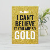 Carte Nom personnalisé Or Moderne 50e anniversaire (Debout devant)