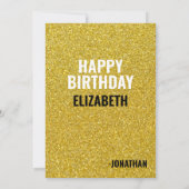 Carte Nom personnalisé Or Moderne 50e anniversaire (Dos)