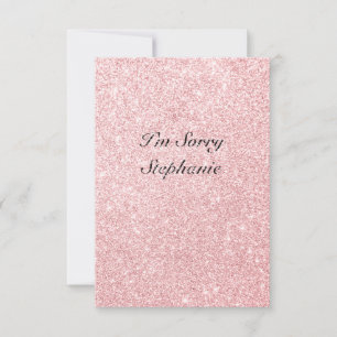Carte Nom personnalisé Parties scintillant rose Je suis