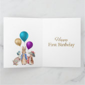 Carte Nom personnalisé Peter le lapin Joyeux premier ann (Intérieur)