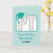 Carte Nom personnalisé Physique Thérapie Graduation Féli (Fleur jaune)