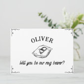 Carte Nom personnalisé Proposition du porteur d'anneau à (Debout devant)