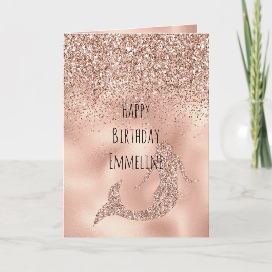Carte Nom personnalisé Rose Gold Parties scintillant Sir (Devant)