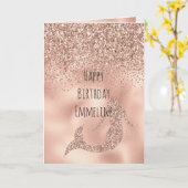 Carte Nom personnalisé Rose Gold Parties scintillant Sir (Fleur jaune)