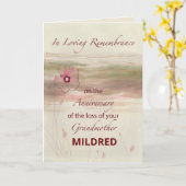 Carte Nom personnalisé Souvenir Anniversaire de la perte (Fleur jaune)