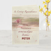 Carte Nom personnalisé Souvenir Anniversaire de perte Fr (Fleur jaune)
