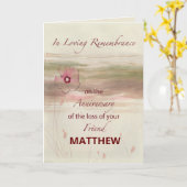 Carte Nom personnalisé Souvenir Anniversaire Perte Ami (Fleur jaune)