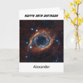 Carte Nom personnalisé tout âge anniversaire nébuleuse (Fleur jaune)