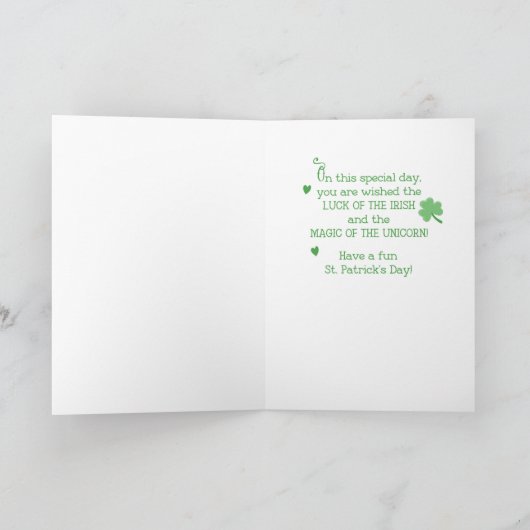 Carte Nom personnalisé Unicorn St. Patrick's Day Wives (Intérieur)