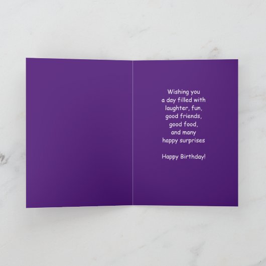 Carte Nom Personnalisé, Violet, Tout Voeux Anniversaire (Intérieur)