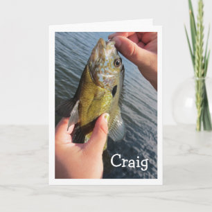 Carte Nom personnel personnalisé Humour de pêche Anniver