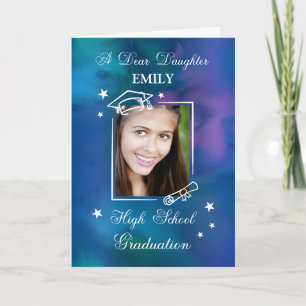 Carte Nom photo personnalisé de la fille Diplôme de l'éc