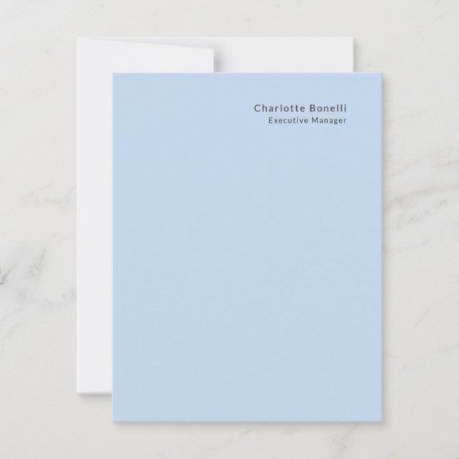 Carte Nom Professionnel Moderne Minimaliste Bleu  (Devant)