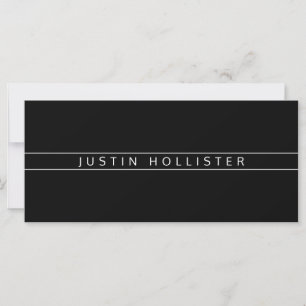 Carte Nom professionnel Noir avec texte blanc
