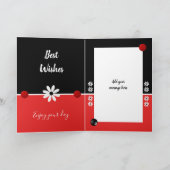 Carte Nom rouge et noir et photo Joyeux anniversaire (Intérieur)