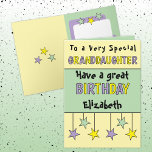 Carte Nom spécial de petite-fille, anniversaire violet<br><div class="desc">Fêtez le grand jour de votre petite-fille extraordinaire avec cette carte d'anniversaire étoilée ! Parfait pour une jeune femme spéciale, il est conçu avec des étoiles pour correspondre à sa personnalité brillante. Ajoutez son nom et un message d'anniversaire personnel pour le rendre unique - parce qu'elle mérite une carte aussi...</div>