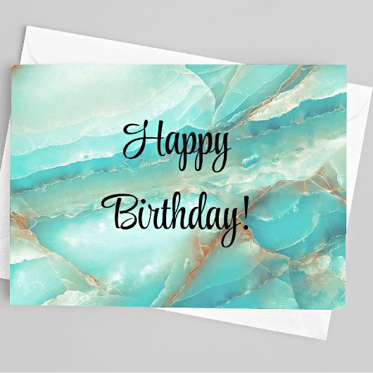 Carte Nom sur le dos, Joyeux anniversaire, Turquoise & B