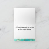 Carte Nom sur le dos, Joyeux anniversaire, Turquoise & B (Intérieur)