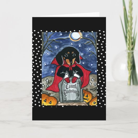 Carte Nombre d'Halloween Dachshund (Devant)
