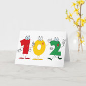 Carte Nombre heureux 102 (Fleur jaune)