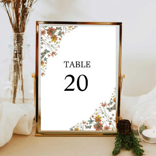 Carte Nombres de table de mariage bohème blanc floral