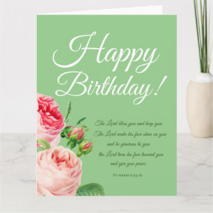 Carte Nombres floraux 6:24-26 Anniversaire