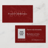 Carte nominative licenciée avec la photo - rouge (Devant / Derrière)