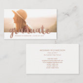 Carte nominative rose d'insertion de photo (Devant / Derrière)