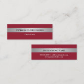 Carte nominative rouge de diplômé d'année de (Devant / Derrière)