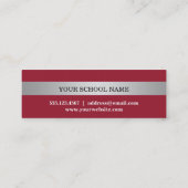 Carte nominative rouge de diplômé d'année de (Dos)