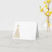Carte nommée ChristmasTree d'endroit et étoiles (Fleur jaune)