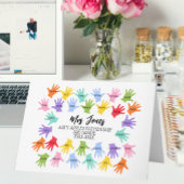 Carte noms de classe professeur empreinte manuscrite mer