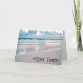 Carte Noms de mariée et de chambre écrits dans le sable (Dos)