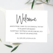 Carte Noms de script décontracté Panier cadeau Mariage d