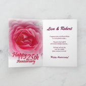 Carte NOMS FAITS SUR COMMANDE - 25ème anniversaire avec (Intérieur)