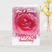 Carte NOMS FAITS SUR COMMANDE - 25ème anniversaire avec (Fleur jaune)