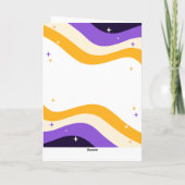 Carte Non - Binary Flag Colors Fierté & Sparkles Ajouter (Dos)