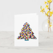 Carte non écrite de Noël bleue (Fleur jaune)