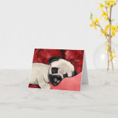 Carte non écrite Pug Fatigué Chien (Fleur jaune)