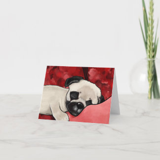 Carte non écrite Pug Fatigué Chien