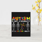 Carte Non Handicap Capacité Différente Squelette Autisme (Fleur jaune)
