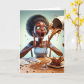 Carte Non, pas le café | Drôle Femme au foyer (Fleur jaune)