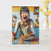 Carte Non, pas le café | Drôle Femme au foyer (Fleur jaune)